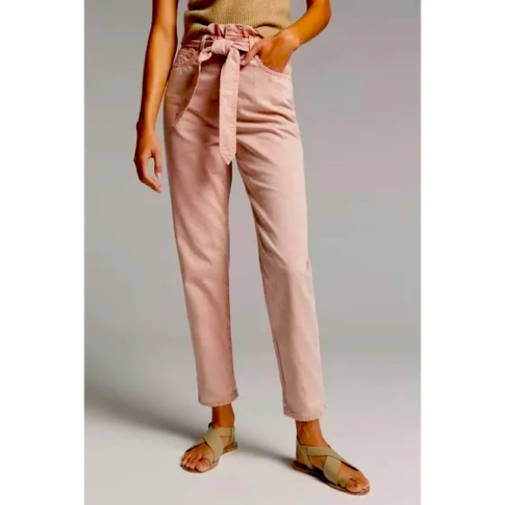 Joe’s Jeans The Brinkley High Rise Paperbag Tapered Jeans, Pink, Size 26